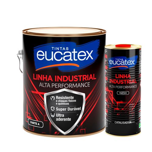 Kit Tinta Epóxi Brilhante Eucatex Linha Industrial (2,7 L + 0,9 L)