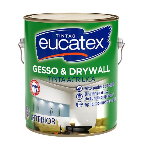 Tinta Acrílica Fosco para Gesso e Drywall Eucatex 3,6 L