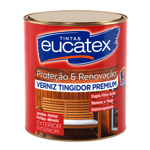 Verniz Tingidor Brilhante Mogno Base Solvente Eucatex 900 ml