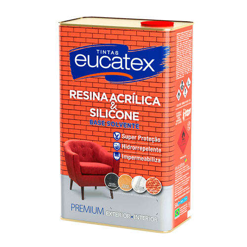 Resina Acrílica Eucatex Brilhante Incolor Base Solvente 5 L