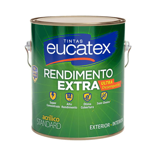 Tinta Eucatex Acrílica Amarelo Canário Fosco Rendimento Extra 3,6 L