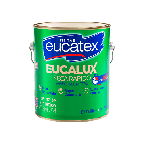 Esmalte Brilhante Base Solvente Eucalux Seca Rápido Premium 3,6 L