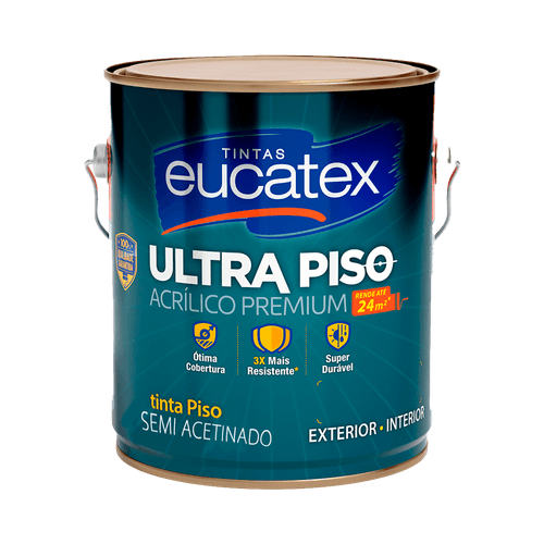 Tinta Acrílica Eucatex Ultra Piso Amarelo Demarcação Semiacetinada 3,6 L