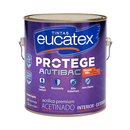 Tinta Acrílica Acetinada Gelo Protege Antibac Eucatex 3,6 L