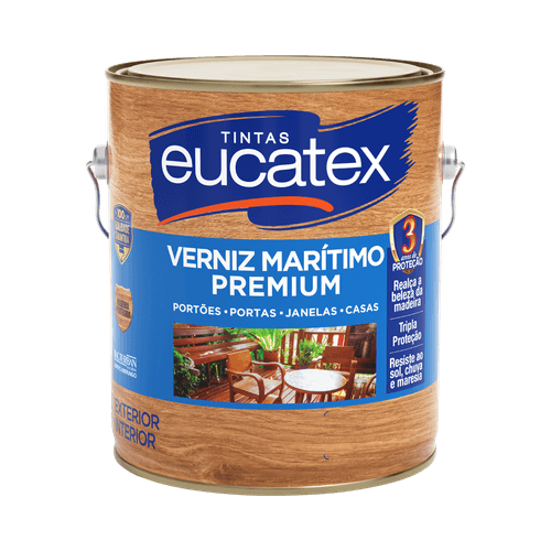 Verniz Marítimo Incolor Brilhante Base Solvente Eucatex 3,6 L