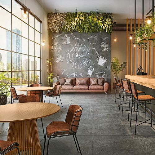 Piso Laminado Eucafloor Colado Square Mármore Imperador 90,6 x 90,6 cm