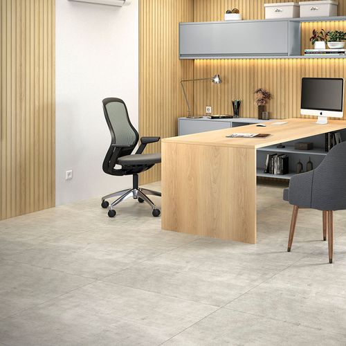 Piso Laminado Eucafloor Colado Square Concreto 90,6 x 90,6 cm