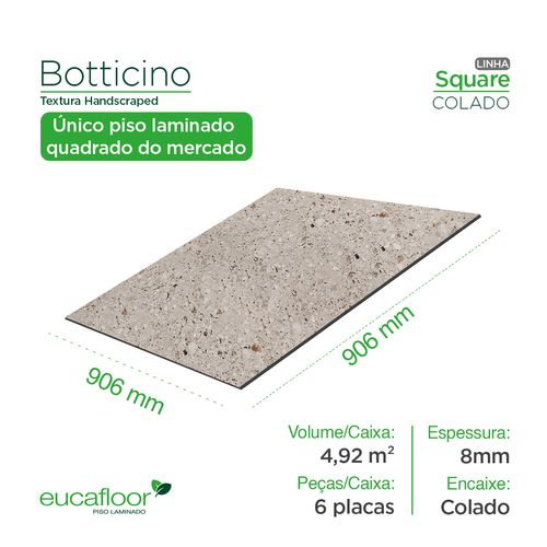 Piso Laminado Eucafloor Colado Square Botticino 90,6 x 90,6 cm