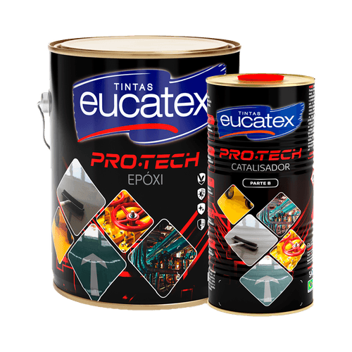 Kit Epóxi Brilhante Eucatex Pro-Tech Cinza Médio (2,7 L + 0,9 L)