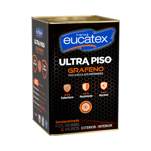 Tinta Acrílica Eucatex Ultra Piso Grafeno Semiacetinada Vermelho Segurança 18 L