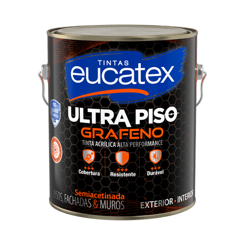 Tinta Acrílica Eucatex Ultra Piso Grafeno Semiacetinada Vermelho Segurança 3,6 L