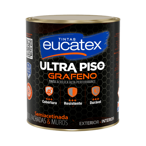 Tinta Acrílica Eucatex Ultra Piso Grafeno Semiacetinada Castor 900 ml