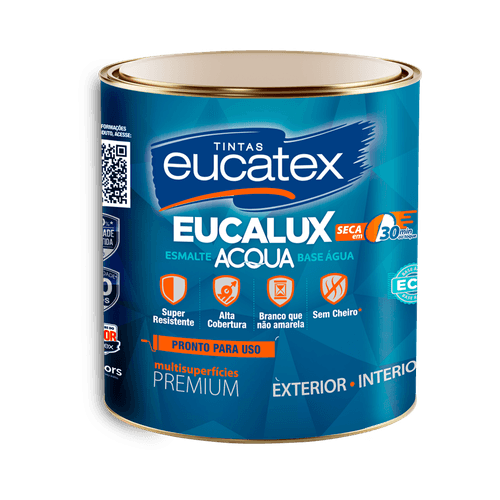 Tinta Esmalte Eucalux Acqua Brilhante Castelo De Gelo Eucatex 800ml