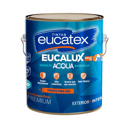 Tinta Esmalte Eucalux Acqua Acetinado Castelo De Gelo Eucatex 3,2 L