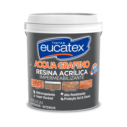 Resina Acrílica Eucatex Cerâmica Ônix Acqua Grafeno 18 L