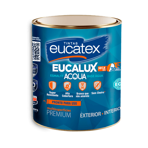Tinta Esmalte Eucalux Acqua Branco Acetinado Eucatex 900 ml